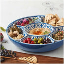 7-Piece Melamine Lazy Susan with Cover - Blue