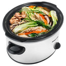 6 Qt Manual Slow Cooker with 3 Heat Settings, White