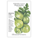 Squash, Botanical Interests Round Zucchini Summer Seeds
