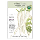 Radish, Botanical Interests Miyashige White Daikon Seeds Organic, (Heirloom)