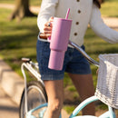 40oz Lidded Tumbler - Lily