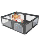 71"x59" 4-Panel Baby Playpen Spacious & Secure Foldable Playard Gray