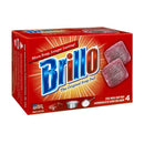 Brillo Heavy Duty Steel Wool Pads For Multi-Purpose 4.5 in. L 4 pc, Pack of 12