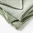 3pc Waffle Kitchen Towels Green
