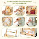 Baby Walking Toy, Adjustable Speed & Height Wooden Baby Walker Push Toy, Montessori