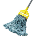 Rubbermaid Web Foot Wet Mop, Cotton/Synthetic, Green, Medium, 5" Green Headband, 6/Carton - RCPA152GRE