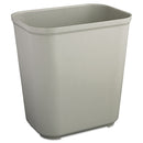 Rubbermaid Fire-Resistant Wastebasket, Rectangular, Fiberglass, 7 Gal, Gray - RCP2543GRA