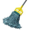 Rubbermaid Super Stitch Blend Mop Head, Medium, Cotton/Synthetic, Green, 6/Carton - RCPD252GRE