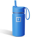 14oz Stainless Steel Water Bottle with Plastic Lid - Tranquil Blue