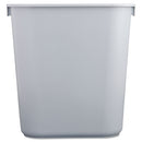 Rubbermaid Deskside Plastic Wastebasket, Rectangular, 3.5 Gal, Gray - RCP2955GRA
