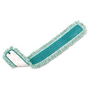 Rubbermaid Hygen Dust Mop Heads With Fringe, Green, 48", Microfiber - RCPQ449