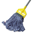 Rubbermaid Swinger Loop Wet Mop Head, Medium, Cotton/Synthetic, Blue, 6/Carton - RCPC152BLU