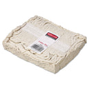 Rubbermaid Economy Cut-End Cotton Wet Mop Head, 16Oz, 1" Band, White, 12/Carton - RCPV116