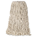 Rubbermaid Premium Cut-End Cotton Wet Mop Head, 24Oz, White, 1" Orange Band, 12/Carton - RCPF11812