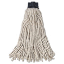 Rubbermaid Replacement Mop Head For Mop/Handle Combo, Cotton, White, 12/Carton - RCPG04300