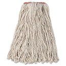 Rubbermaid Premium Cut-End Cotton Wet Mop Head, 16Oz, White, 1" Orange Band, 12/Carton - RCPF11612