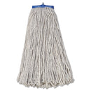 Boardwalk Mop Head, Economical Lie-Flat Head, Cotton Fiber, 20Oz, White, 12/Carton - BWK720C