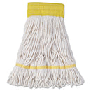 Boardwalk Super Loop Wet Mop Head, Cotton/Synthetic Fiber, 5" Headband, Small Size, White, 12/Carton - BWK501WH