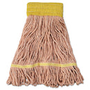 Boardwalk Super Loop Wet Mop Head, Cotton/Synthetic Fiber, 5" Headband, Small Size, Orange, 12/Carton - BWK501OR