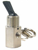 Pneumadyne 1.71 inL Brass 3-Way, UNF Toggle Valve with Spring Return Toggle Handle - C030103
