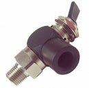 Pneumadyne 2.38 inL Aluminum / Brass 3-Way, NPT x FNPT Toggle Valve with Detented Toggle Handle - H11-30-14