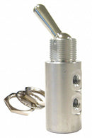 Pneumadyne 2.13 inL 303 Stainless 3-Way, UNF Toggle Valve with Detented Metal Toggle Handle - C032021