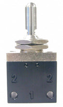 Pneumadyne 3.03 inL Aluminum / Brass 2-Way, 3 Position, FNPT Toggle Valve with Detented Metal Toggle Handle - C042601