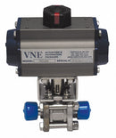 Top Brand 2 1/2 in Spring Return - Fail Close Pneumatic Actuated Ball Valve, 3-Piece - 90C2.5C/115-5SC-XX