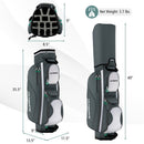 14 Dividers Golf Cart Bag With 7 Zippered Pocket