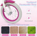 14-Inch Kids Bike Adjustable With Basket and Streamers Rose Red - Princess of the Sea Theme