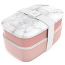 All-in-One Stackable Lunch Box Container - Blush Marble