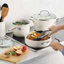 Hard-Anodized 10 Pcs Ceramic Induction Cookware Set - White