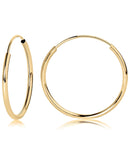 14K Yellow Gold Small Endless Hoop Earrings
