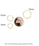 14K Yellow Gold Small Endless Hoop Earrings
