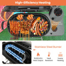 15000 BTU Portable Propane BBQ Grill With Wheels and Side Shelf-Black