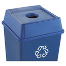 Rubbermaid Untouchable Bottle And Can Recycling Top, Square, 20.13W X 20.13D X 6.25H, Blue - RCP2791BLU