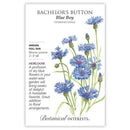 Bachelor's Button, Botanical Interests  Blue Boy Seeds (Heirloom)
