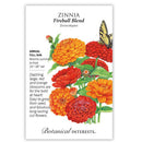 Botanical Interests, Zinnia, Fireball Blend