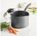 Nonstick Induction Straining 3qt Saucepan with Lid - Graphite