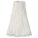 Rubbermaid Premium Cut-End Rayon Mop Head, 20Oz, White, 1" Orange Band, 12/Carton - RCPF417WHI