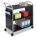 Safco Scoot Three-Shelf Utility Cart, 31W X 18D X 38H, Black/Silver - SAF5339BL