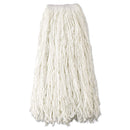 Rubbermaid Economy Cut-End Rayon Mop Head, 24Oz, 1" Band, White, 12/Carton - RCPV418