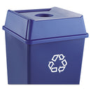 Rubbermaid Untouchable Bottle And Can Recycling Top, Square, 20.13W X 20.13D X 6.25H, Blue - RCP2791BLU