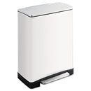 Safco Square Step-On Cans, Steel, 13 Gal, White - SAF9905WH