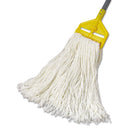 Rubbermaid Premium Cut-End Rayon Mop Head, 20Oz, White, 1" Orange Band, 12/Carton - RCPF417WHI