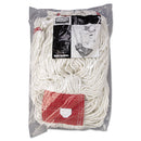 Rubbermaid Web Foot Wet Mop Head, Shrinkless, Cotton/Synthetic, White, Large, 6/Carton - RCPA253WHI