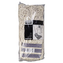 Rubbermaid Universal Headband Mop Head, Cotton, White, 32Oz, 1" Blue Band, 12/Carton - RCPE139
