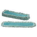 Rubbermaid Hygen Microfiber Fringed Dust Mop Pad, 24W X 9D, Green - RCPQ42600GR00