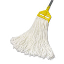 Rubbermaid Premium Cut-End Rayon Mop Head, 24Oz, White, 1" Orange Band, 12/Carton - RCPF41812