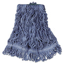 Rubbermaid Super Stitch Blend Mop Head, Medium, Cotton/Synthetic, Blue, 6/Carton - RCPD212BLU